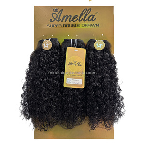 Barato al por mayor 8-30 "Alta Calidad brasileño humano doble dibujado onda de agua hueso extensión de cabello liso paquete 3 paquetes de descuento - Product Image 2