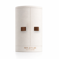 Boîte à parfum ronde de luxe avec logo personnalisé, double porte, emballage cylindrique pour parfum, boîte cadeau en carton rigide avec insert en velours