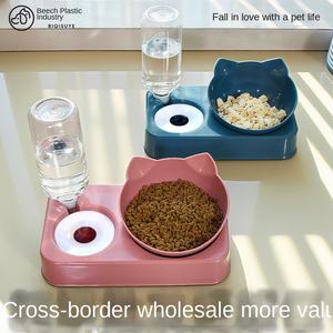 Tigela para Gato e Cachorro com Dispensador Automático de Água Proteção Cervical Forma de Orelha de Gato Tigela Dupla Integrada Atacado - Product Image 5