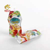 Pochette souple personnalisée de 135 ml, résistante à l'humidité et à la chaleur, imprimée en héliogravure, avec bec verseur en aluminium laminé pour jus de fruits