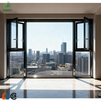 Fenêtres à battants en aluminium à rupture de pont thermique, double vitrage, modernes, verticales, personnalisées, pour maison, Topbright
