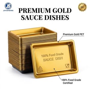 Mini-bacs à sauce en PET doré de qualité supérieure <span class=keywords><strong>pour</strong></span> sushis, 100 % qualité alimentaire - Product Image 1