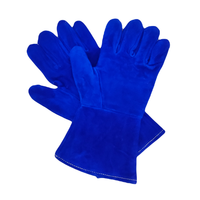 Sarung Tangan Kerja Kulit Anti Panas Shanghao Biru untuk Pengelasan, Grosir Online, Ukuran 34*14*18cm, Asal TW, Aksesoris Tukang Las