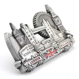 Aimant de réfrigérateur rétro avec les monuments de Londres : <span class=keywords><strong>Big</strong></span> <span class=keywords><strong>Ben</strong></span>, London Eye, <span class=keywords><strong>Tower</strong></span> <span class=keywords><strong>Bridge</strong></span> - Souvenir de voyage créatif pour les touristes - Product Image 1