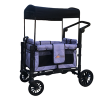 Poussettes cargo pliables pour bébés avec 2 sièges hauts face à face Poussette double 2 en 1 pour enfants