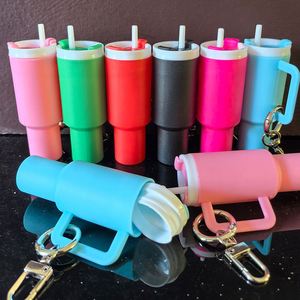 Cute Tumbler Keychain Mini Cup Accessories Chapstick Holder Bag <b>Key</b> <b>Chain</b> Accessories - Product Image 2