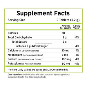 Etiqueta privada 60 Electrolito de hidratación de manzana verde Correr Masticables Tabletas de sal para corredores Suplementos de nutrición deportiva - Product Image 6