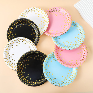 Assiettes en papier à pois créatives de 7 pouces, jetables, best-sellers, pour anniversaires, mariages, Saint-Valentin - Product Image 2