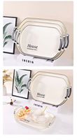 Nouveauté, couleur blanche, poignée dorée, forme rectangulaire, plateau à fruits en plastique pour le service des aliments, assiettes pour le salon