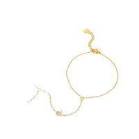 Étanche Sans Ternissure Vintage Simple Diamant Main Bijoux 18K Plaqué Or 316L En Acier Inoxydable Doigt Chaîne Bracelets