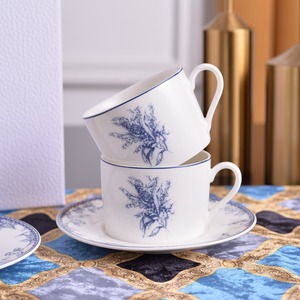 Minimalist British Afternoon Tea Cup <b>Teapot</b> <b>Set</b> European-Style Blue White Porcelain Design Ceramic Coffee Cup and Saucer - Product Image 2
