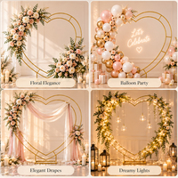 Arche double cœur avec base, structure en métal de 2 m pour toile de fond de mariage, décoration d'arche d'amour pour présentation de fête de fiançailles