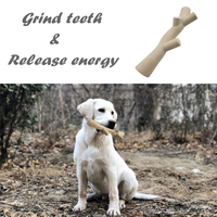 Bâton à mâcher pour chien en forme de branche de paille naturelle écologique avec texture de grain de bois, jouet de nettoyage dentaire non toxique, vente en gros d'usine