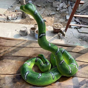 Statue de serpent anaconda réaliste en fibre de verre, texture réaliste, imperméable, grande sculpture de reptile pour parc de safari, jardin botanique - Product Image 5