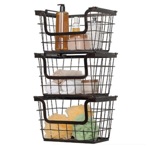 Cesta <span class=keywords><strong>de</strong></span> almacenamiento apilable <span class=keywords><strong>de</strong></span> <span class=keywords><strong>tela</strong></span>/fruta <span class=keywords><strong>de</strong></span> alambre <span class=keywords><strong>de</strong></span> hierro duradero <span class=keywords><strong>de</strong></span> alta capacidad al por mayor - Product Image 1