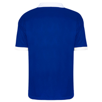 Jersey Sepak Bola Pria Biru 100% Poliester Kerah Klasik Anti Lembab Cetak DLP Kustom Pabrik OEM Grosir Brighton 1980