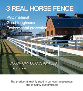 Clôture pour chevaux <span class=keywords><strong>Fentech</strong></span>, facile à assembler, 3 rails, PVC, plastique, vinyle, écologique, anti-rongeurs, certifiée nature, haute résistance, 5 pieds x 8 pieds - Product Image 3