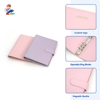 Carpeta de 6 Anillas con Logotipo Personalizado, Organizador de Cuaderno de Negocios de Cuero PU Colorido con Cierre Magnético y Encuadernación de Hojas Sueltas