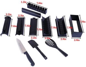 Rouleau de <span class=keywords><strong>Sushi</strong></span> fait <span class=keywords><strong>maison</strong></span>, <span class=keywords><strong>Kit</strong></span> de 7 moules à riz, accessoires de <span class=keywords><strong>Sushi</strong></span> noirs antiadhésifs - Product Image 3