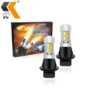 HOLY T20 7440 BA15S 1156 3156 Dual Color White Amber LED Bulbs Turning Lights Signal DRL Error Free Canbus LED T20