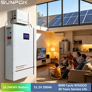 Sunpok 51.2V 100Ah 200Ah Power Wall <b>Battery</b> 5Kwh 10Kwh <b>Rechargeable</b> <b>Batteries</b> Lithium De 48V 200Ah 100Ah Lithium <b>Battery</b> - Product Image 2