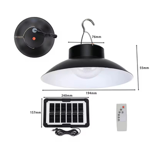 2024 Newest Outdoor <b>LED</b> Hanging Solar Pendant Light for Garden Shed IP65 Road-Applicable Indoor Solar Lights Remote <b>Control</b> - Product Image 1