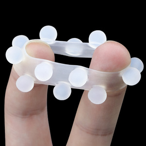 Double Beading Penis Ring Silicone <b>TPE</b> White Purple Transparent For Men Stimulation Foreskin Retraction Orgasm Control - Product Image 4
