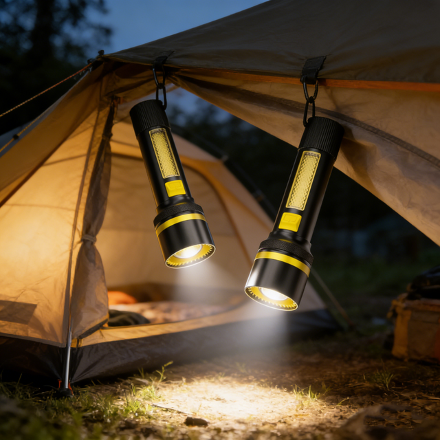 New High Brightness Solar Rechargeable AA Battery LED Flashlight with IP67 Waterproof Emergency Use 1-Year Warranty