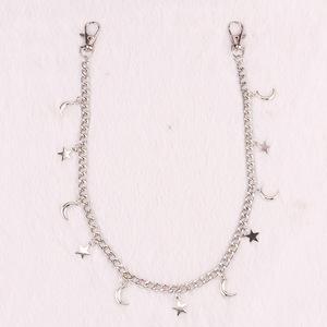 Star And <b>Moon</b> Pendant Waist Chain Zinc Alloy Unisex Hip Hop Punk Style Pants Chain Daily Wear - Product Image 4