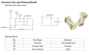 ฟิวส์ SMD 250V 6125 ฟิวส์แบบติดตั้งบนพื้นผิว 7A 8A 9A 10A ฟิวส์เซรามิก SMD - Product Image 3