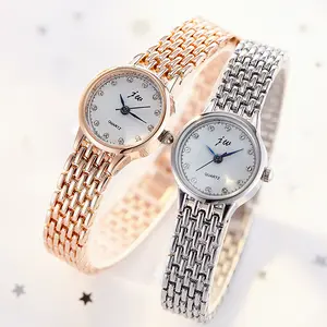 JW Roman Geschenk uhren für Frauen Kleines Zifferblatt mit Edelstahl Luxus Quarzuhr Strass Mode Armband Uhr reloj