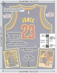 <span class=keywords><strong>Cadre</strong></span> en bois S&L de luxe fait main, écologique, avec protection UV, et passe-partout double sans acide pour uniformes de basketball, baseball, football - Product Image 3