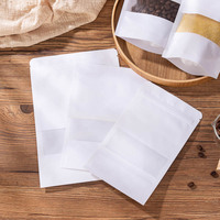 Sacs refermables personnalisés en gros, réutilisables, thermoscellables, en papier kraft blanc et plastique, pour aliments, avec impression de logo acceptée