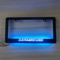 Cadre de plaque d'immatriculation LED écologique personnalisé avec options dynamiques/RGB pour la décoration de voiture - Nouveau
