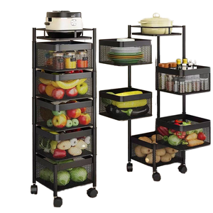 Estante esquinero metálico moderno ajustable para especias con diseño de platillo volador para gabinetes de cocina - Product Image 1