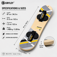Planche à neige en bois avec sangles de fixation, planche de ski de descente en contreplaqué durable pour enfants, sport de neige en plein air