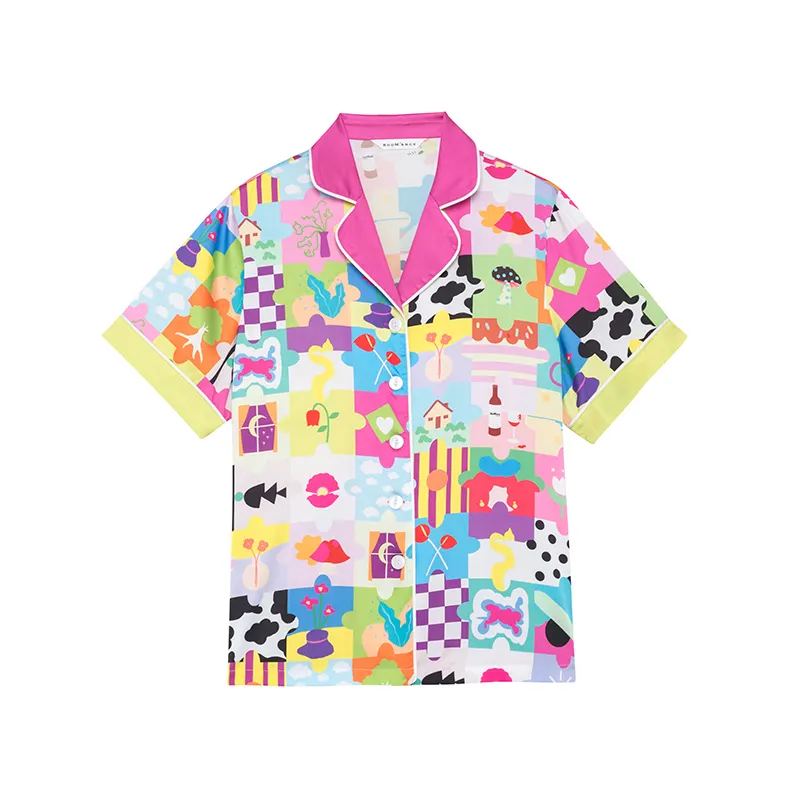 Wholesale Custom Sleep Wear Casual Home Clothing Two Piece Set Children's Cartoon Printed Pajamas for Kid Boys and Girls