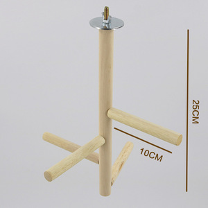 Stazione per Pappagalli in Legno Massello, Struttura con Più Posizioni, Posatoi in Legno per <span class=keywords><strong>Uccelli</strong></span>, Accessori per Gabbie, Giocattolo per Pappagalli - Product Image 3