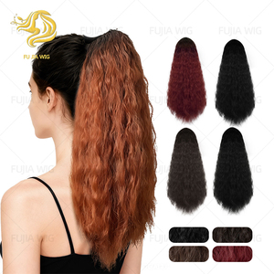 Fujia Synthetische Trekkoord Paardenstaart Haarverlenging Water Wave Lange Wikkel Rond Paardenstaart Krullend Paardenstaart Voor Vrouwen - Product Image 1