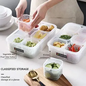 Heißes Küchen zubehör Kunststoff Aufbewahrung sbox Lebensmittel behälter 6 abnehmbare kleine Kisten Aufbewahrung sbox Lebensmittel behälter