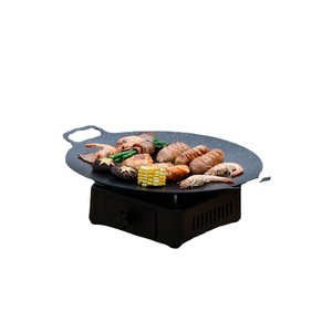Korean Style Grill Pan Oval Cast Iron Non Stick For Indoor Outdoor BBQ Cooking - Product Image 2