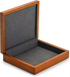 Scatola di immagazzinaggio in legno massello anello di legno orecchini Organizer regalo ricordo con coperchio - Product Image 6