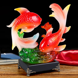Carp And Goldfish <b>Ornament</b> Synthetic Resins Art Display For Home Decoration Chinese New Year Gift - Product Image 2