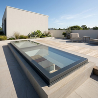 Ventana de Techo de Vidrio de Aluminio de Alta Resistencia con Apertura de 70 Grados para Techos Planos, Diseño Impermeable para Villas, Iluminación Natural