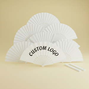 23cm Personalized Plastic Hand Fan for Wedding and Promotion Flexible Waterproof Black Hand Fan Plastic PP Fans for Decoration