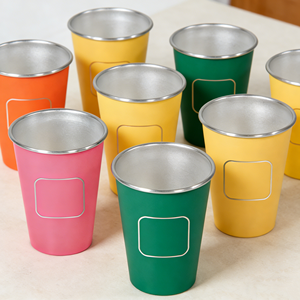 Gobelets rouges jetables robustes en acier inoxydable de 475 ml, 500 ml, 10 oz et 16 oz pour la bière, les jeux et les fêtes, avec balles de ping-pong, personnalisables en gros - Product Image 1