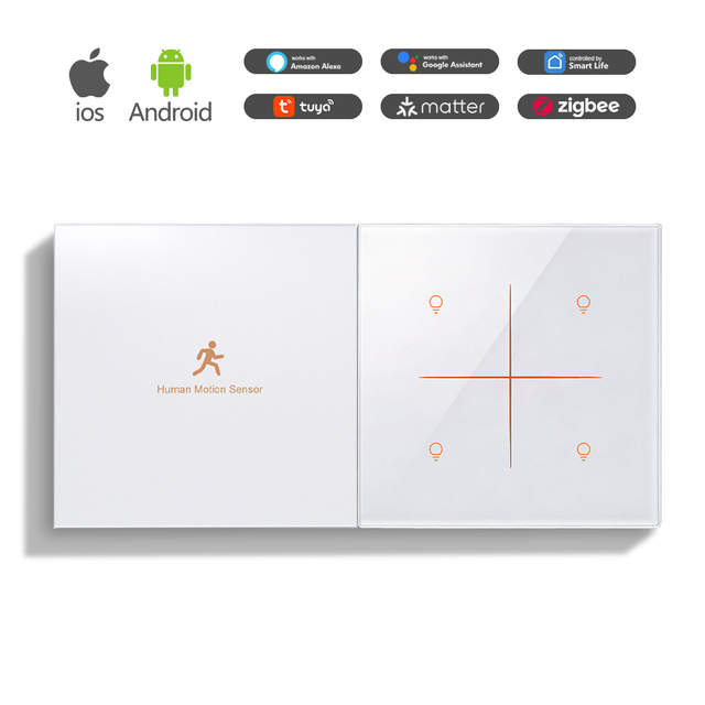 Interruptor Inteligente WiFi Tuya Smart Switch With Voice Control and Timer Function for Smart Home and Villa Automation Systems