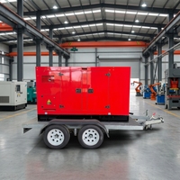 Générateur diesel silencieux 50 kW 55 kW 60 kW avec moteur Weichai Ricardo, triphasé, refroidi par eau, sur remorque mobile, à bas prix, groupe électrogène de secours