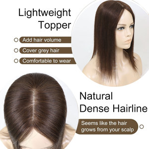 Extensiones <span class=keywords><strong>de</strong></span> <span class=keywords><strong>Cabello</strong></span> Castaño Medio <span class=keywords><strong>para</strong></span> <span class=keywords><strong>Mujer</strong></span>, <span class=keywords><strong>Cabello</strong></span> Humano Real, Sin Flequillo, 130% <span class=keywords><strong>de</strong></span> Densidad, Base <span class=keywords><strong>de</strong></span> Seda, Remy, con Clip, <span class=keywords><strong>para</strong></span> Agregar Volumen - Product Image 4