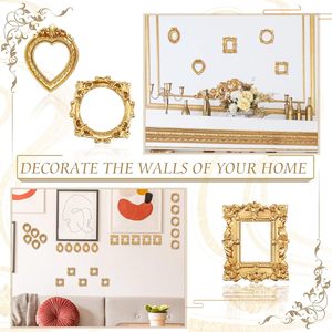 Giá rẻ vàng cổ điển nhựa hình ảnh khung ảnh cổ ảnh mini nhựa trang sức hiển thị nhiếp ảnh DIY Khung nhỏ - Product Image 3
